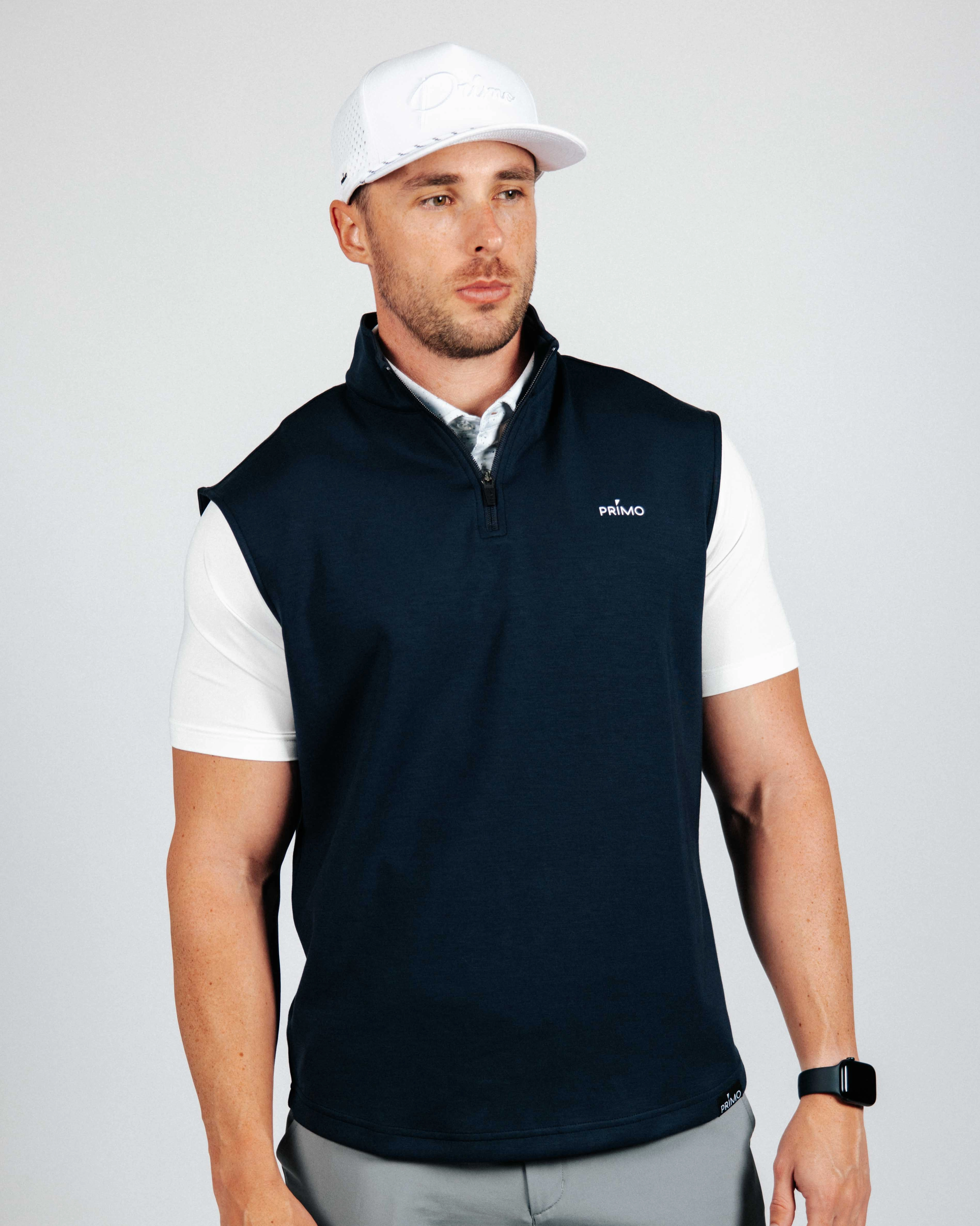 Navy Quarter Zip Vest All Day Comfort