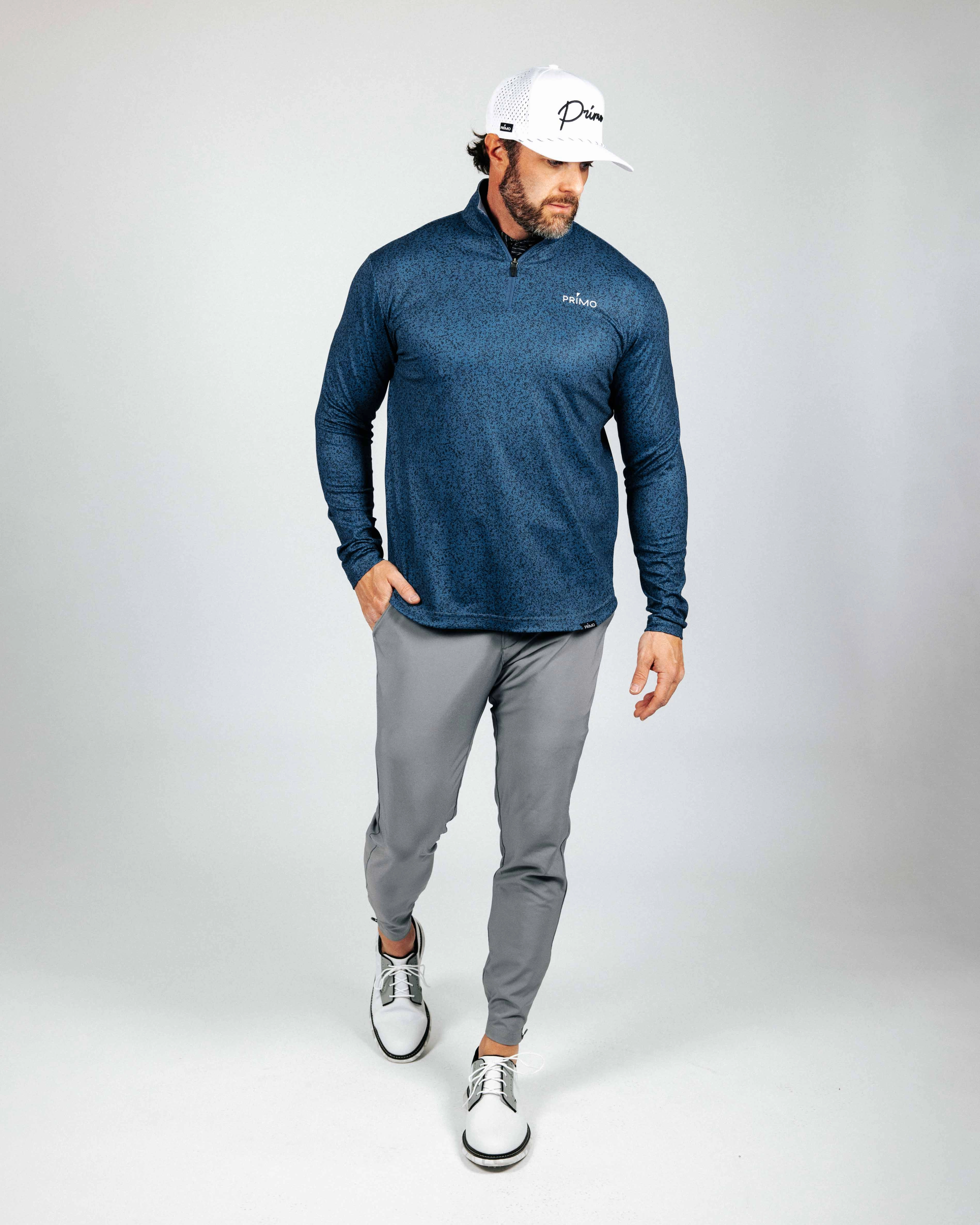 Navy Static Classic Quarter Zip FlexFit Technology Thermoregulating Fabric