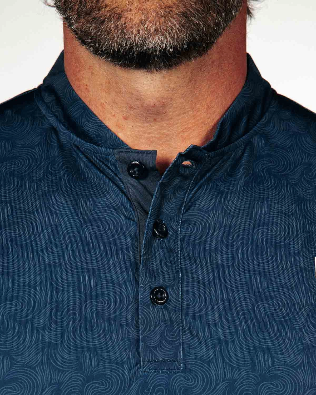 Navy Swirl Blade Polo FlexFit Technology