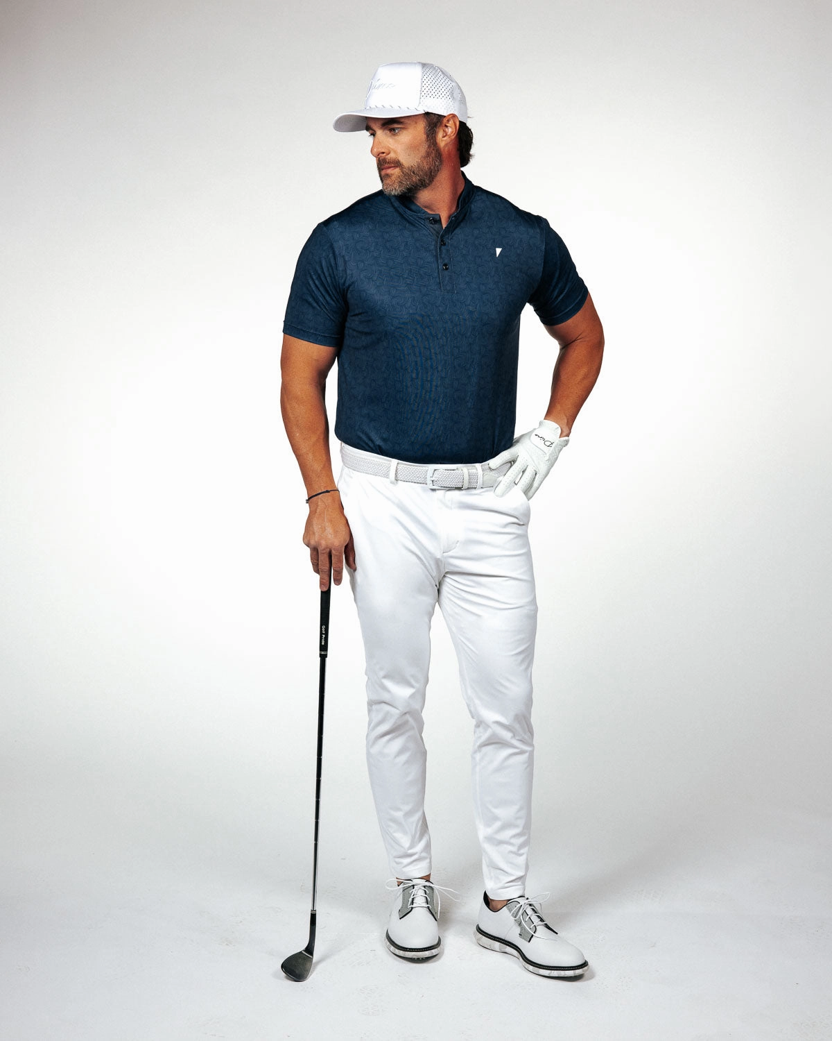 Navy Swirl Blade Polo ReinforcedEdges
