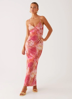 Motion Light Date Nightwear Kasey Midi Dress - Flamingo Fling