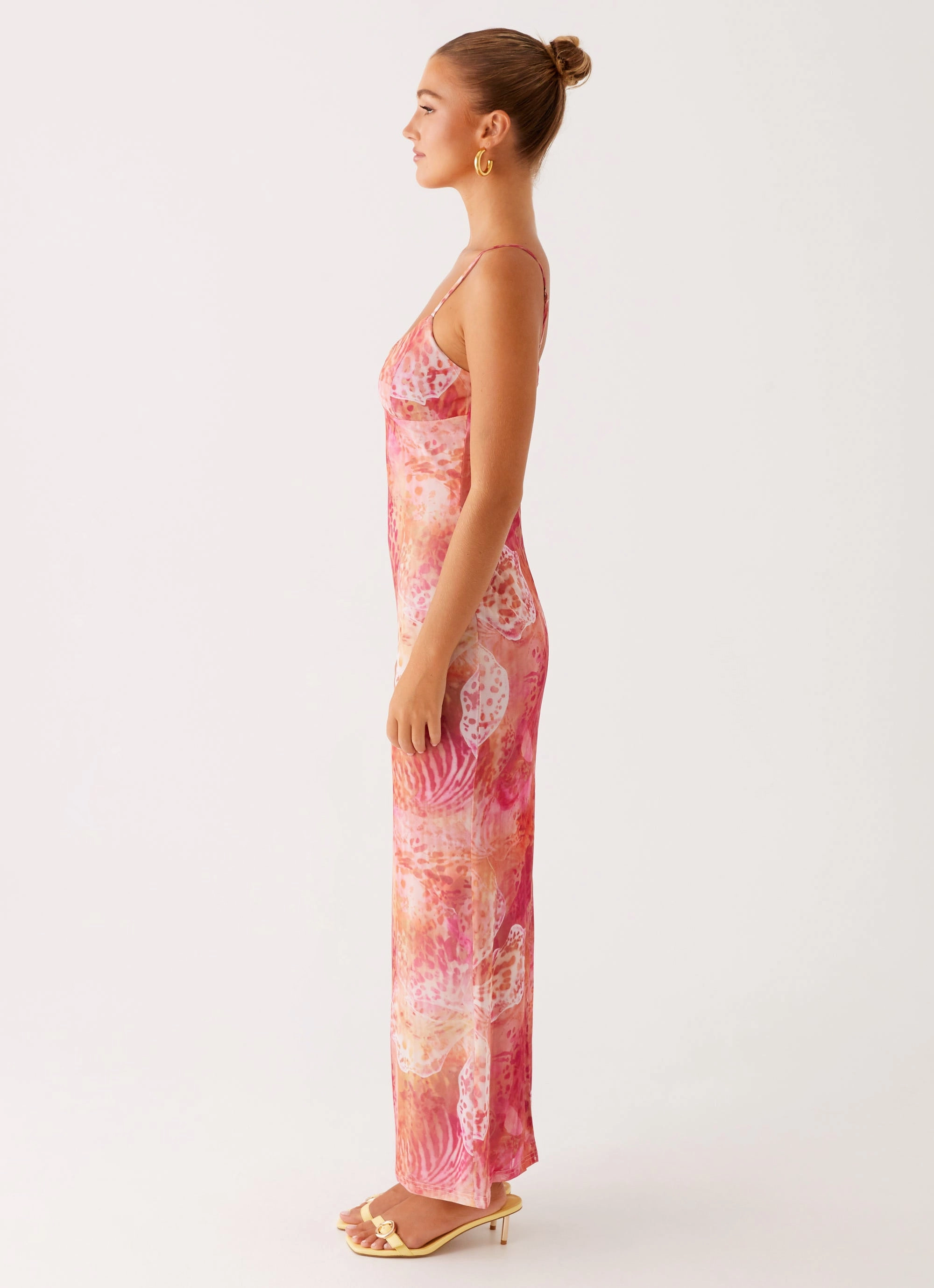 Layered Movement Kasey Midi Dress - Flamingo Fling