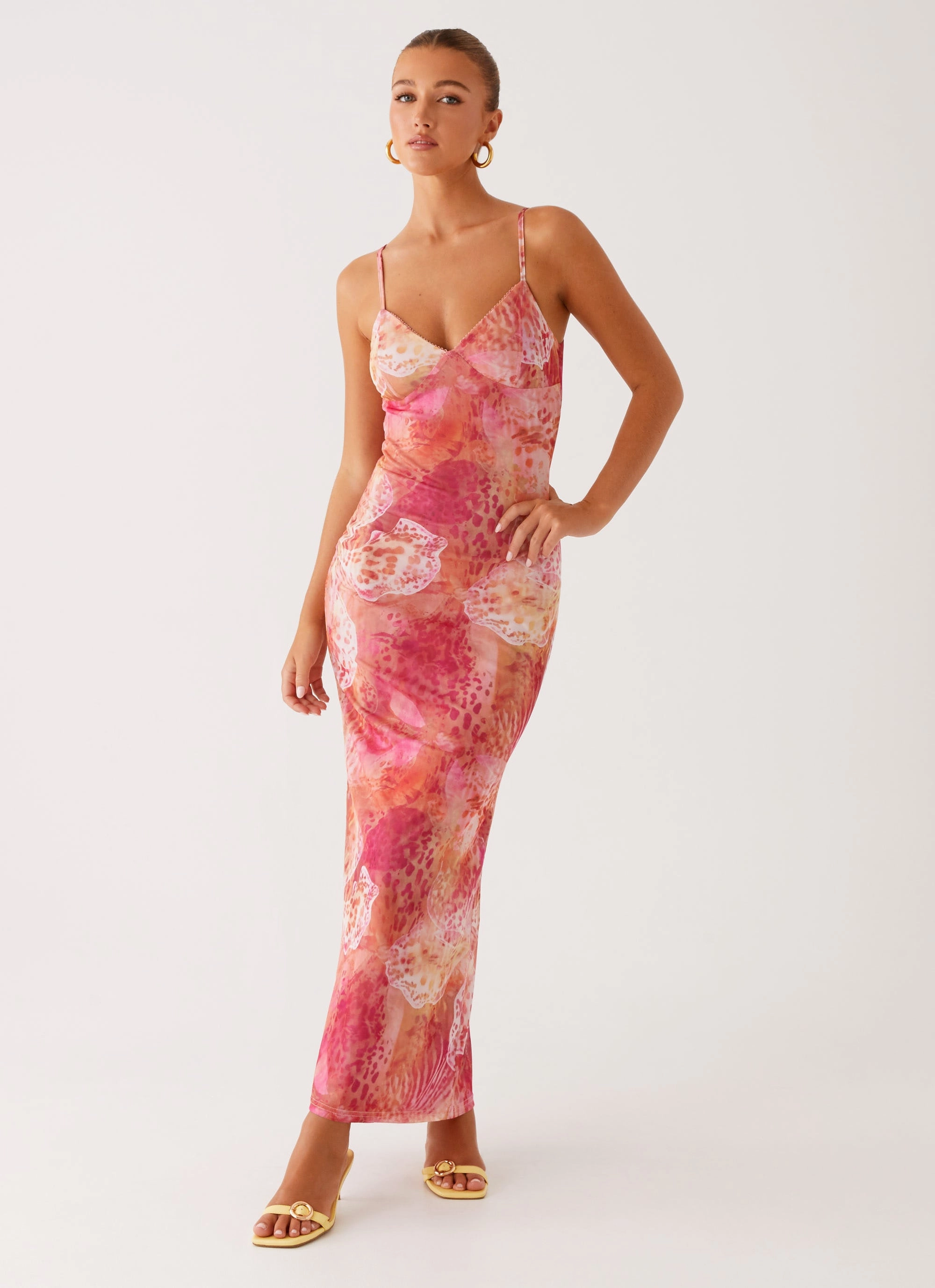 Motion Light Date Nightwear Kasey Midi Dress - Flamingo Fling