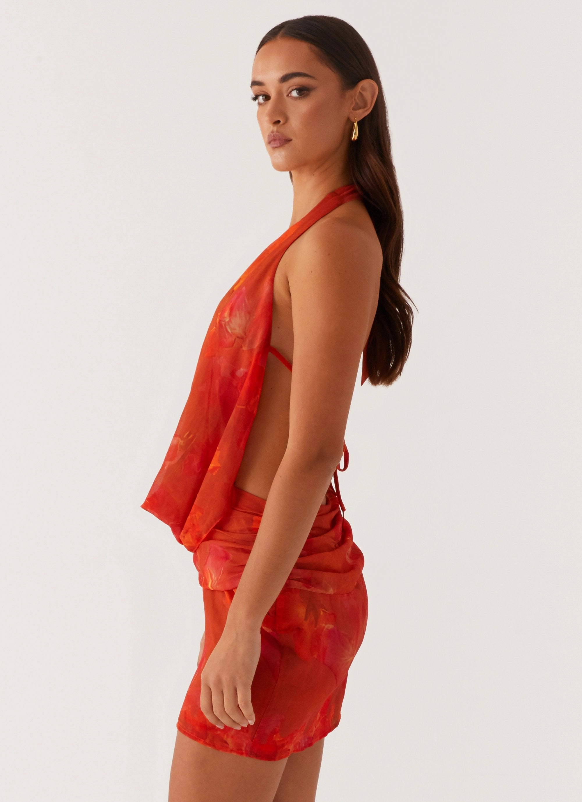 Elysia Chiffon Mini Dress - Amber Work Flex