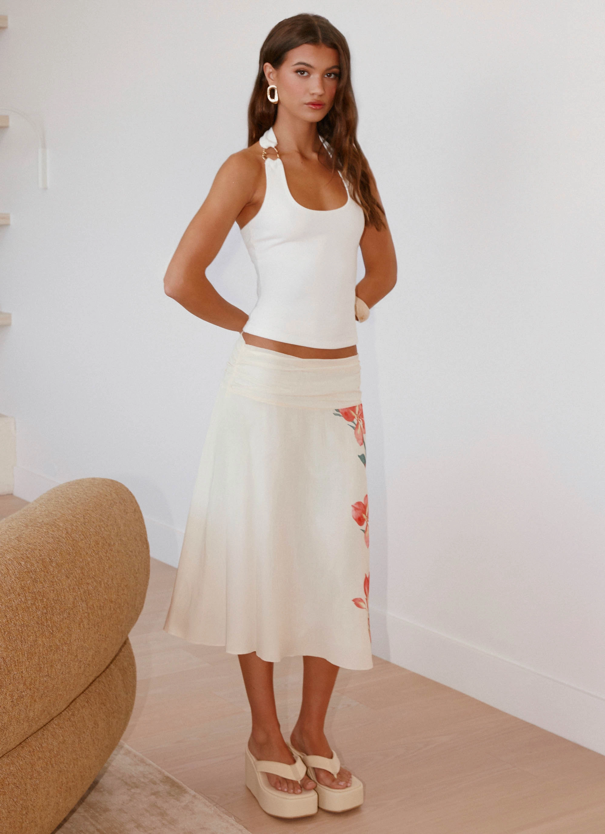 Nera Halter Top - White Oversized Fit Sporty Hoodie