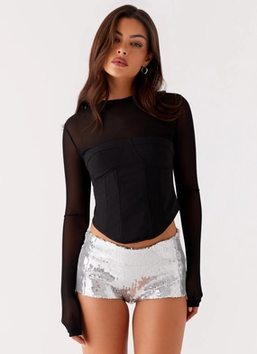 Comfy Fit Aspire Long Sleeve Corset - Black