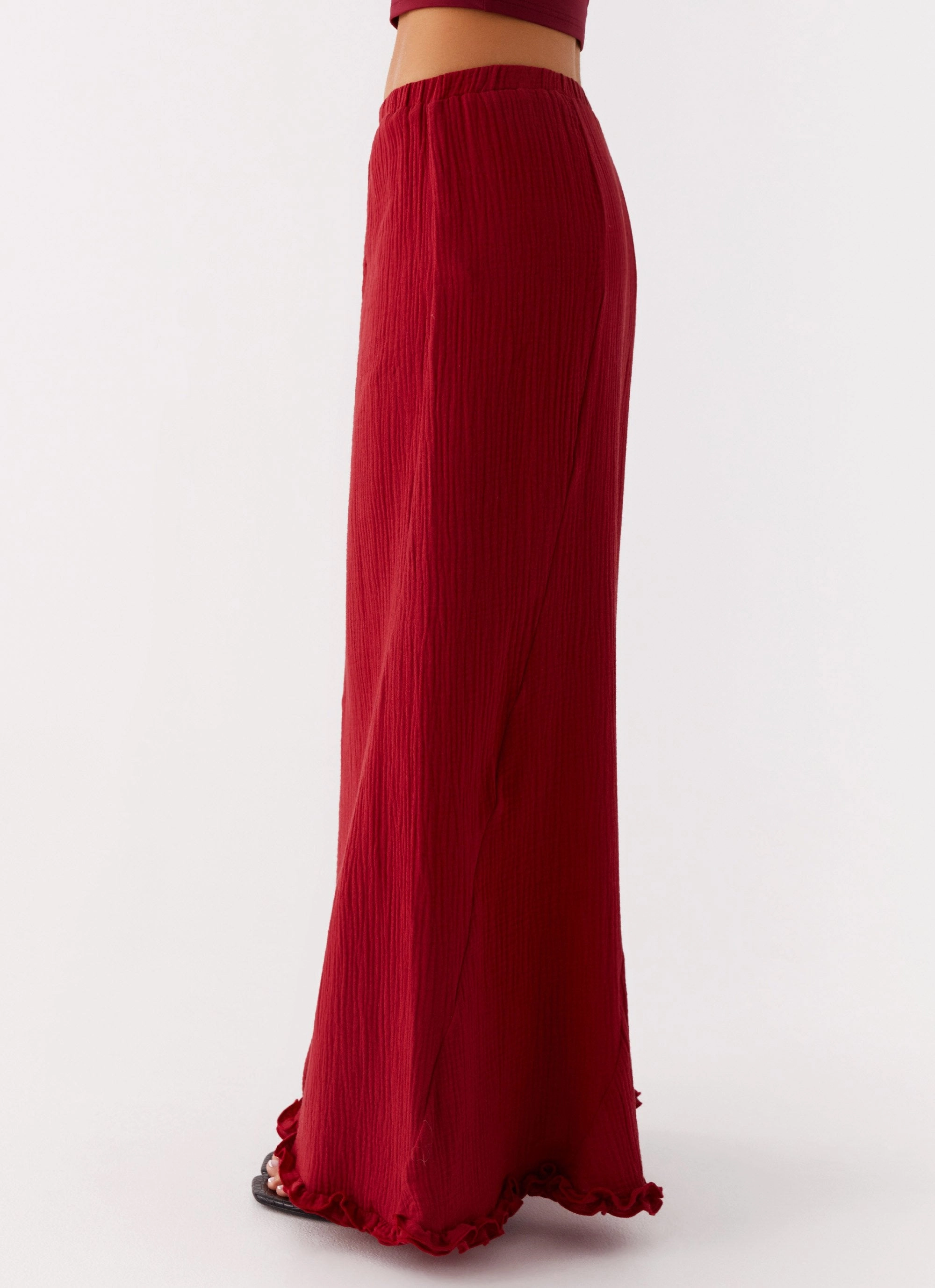 Chamberlain Maxi Skirt - Rhubarb Stretch waistband