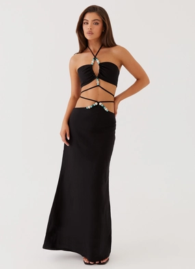 Comfy All-Day Neveah Beaded Maxi Skirt - Black