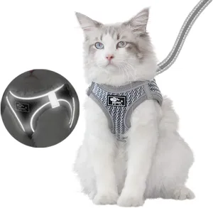 New Cat Harness and Leash Set for Walking,360°Reflective Small Cat and Dog Harness Escape Proof Soft Adjustable Mesh Vest Harness for Pet Kitten Puppy Rabbit, Sz XS!