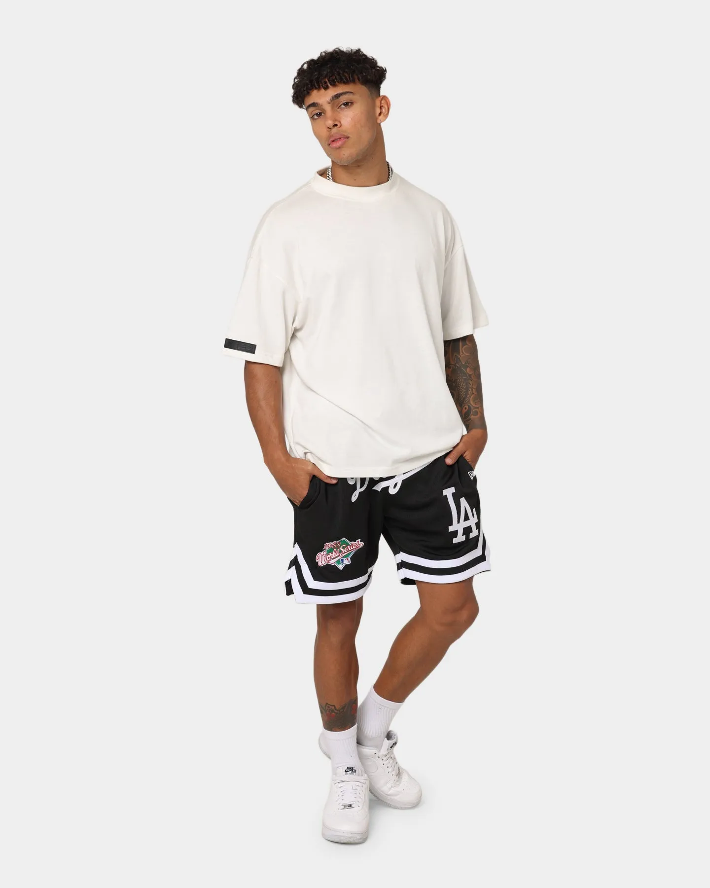 New Era Los Angeles Dodgers World Series Mesh Shorts Black/White