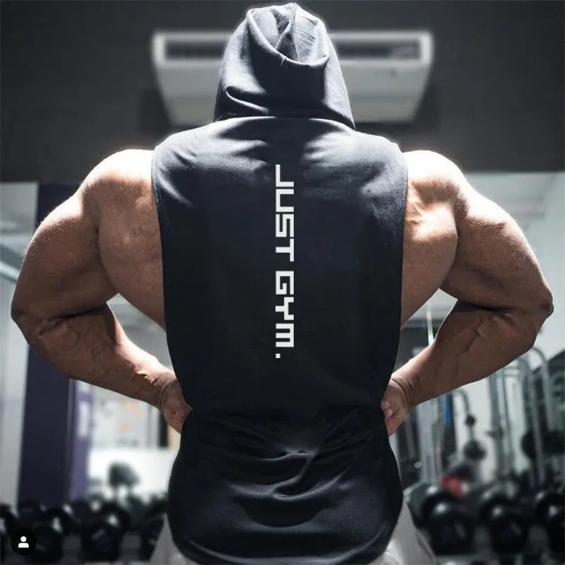 New Fashion Cotton Sleeveless Gym Hoodies Tank Top Men Fitness Shirt Bodybuilding Workout Vest
