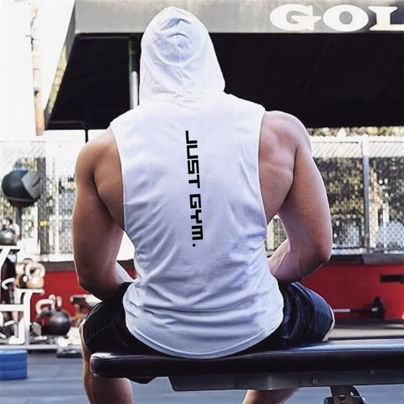 New Fashion Cotton Sleeveless Gym Hoodies Tank Top Men Fitness Shirt Bodybuilding Workout Vest