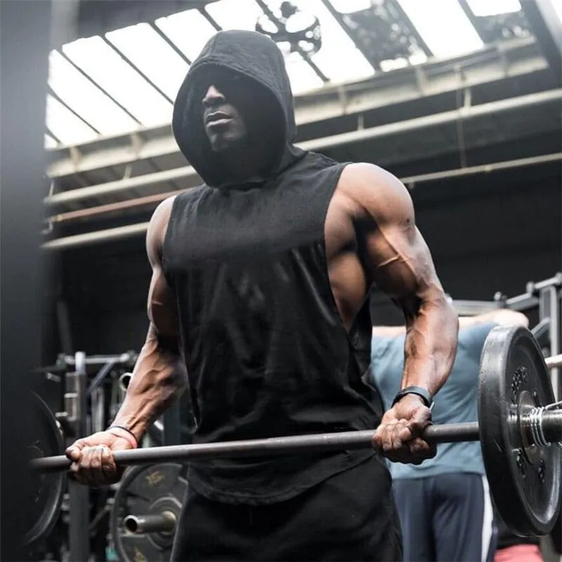 New Fashion Cotton Sleeveless Gym Hoodies Tank Top Men Fitness Shirt Bodybuilding Workout Vest