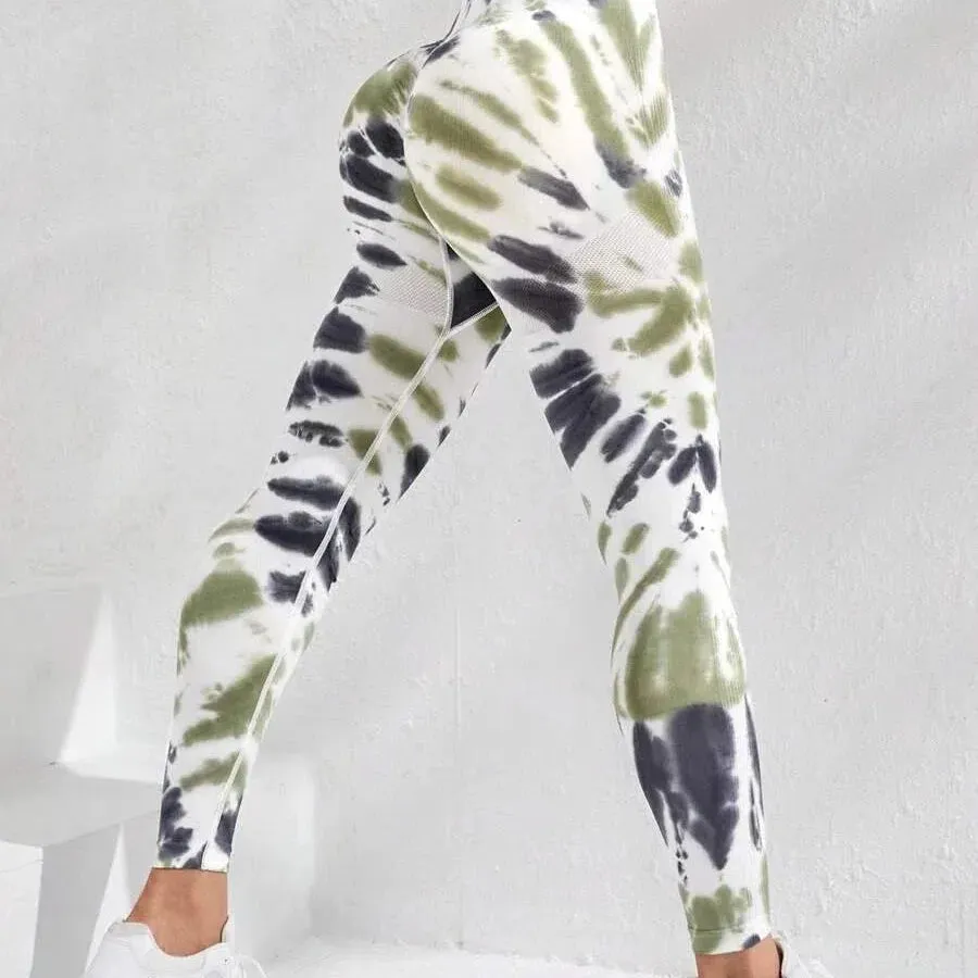 New Style Women Tie Dye Seamless Yoga Pants High Waist Leggings