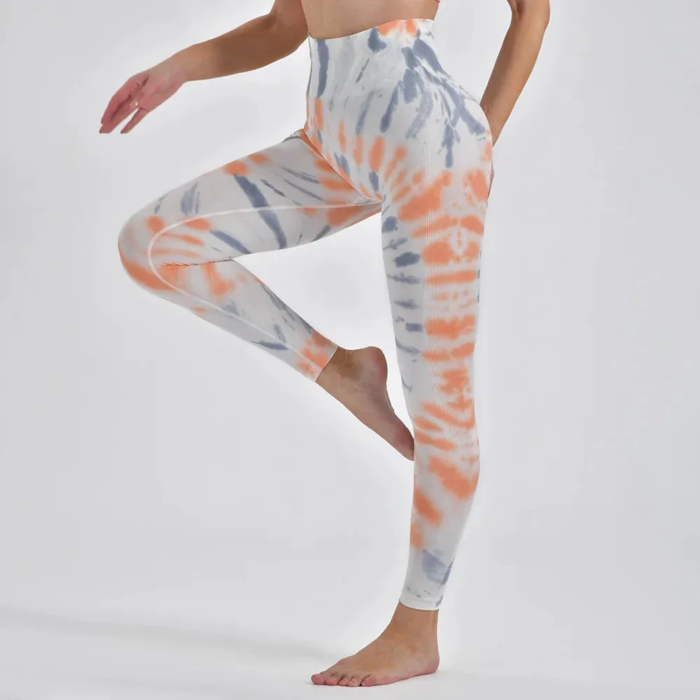 New Style Women Tie Dye Seamless Yoga Pants High Waist Leggings
