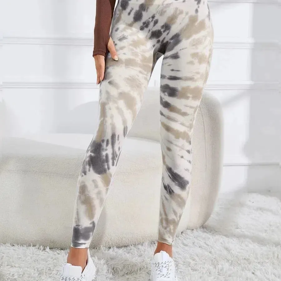 New Style Women Tie Dye Seamless Yoga Pants High Waist Leggings