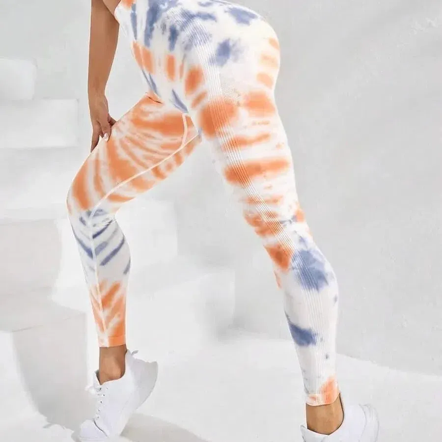 New Style Women Tie Dye Seamless Yoga Pants High Waist Leggings