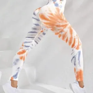 New Style Women Tie Dye Seamless Yoga Pants High Waist Leggings