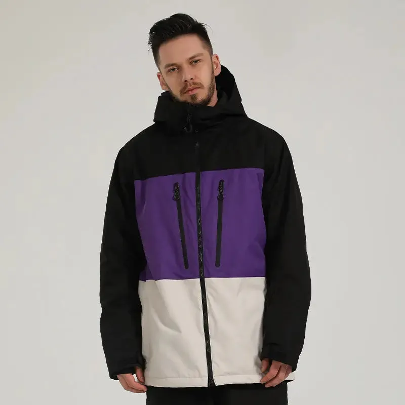 New Winter Colorblock Snow Ski Insulated Cargo Jacket