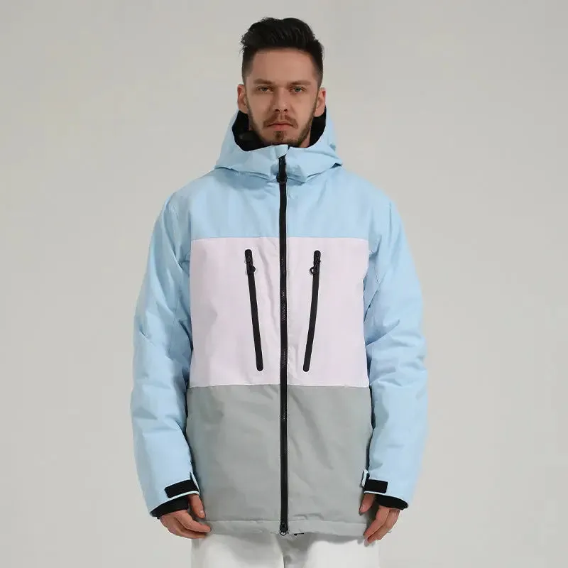 New Winter Colorblock Snow Ski Insulated Cargo Jacket