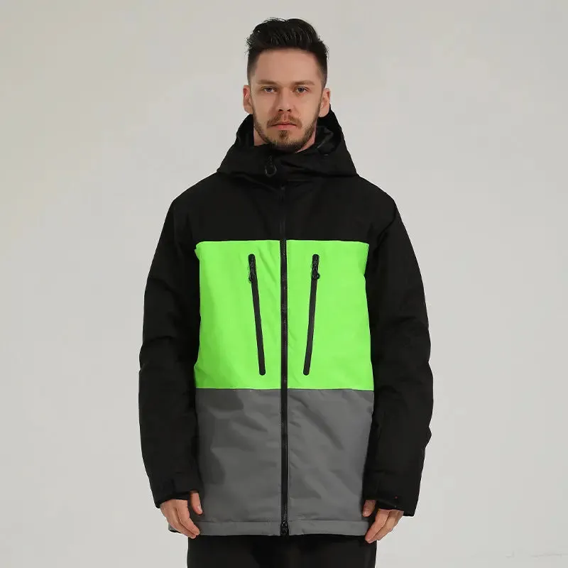 New Winter Colorblock Snow Ski Insulated Cargo Jacket