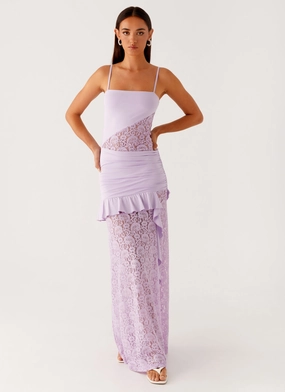 Formed Look Solid-color New Romance Maxi Dress - Lilac