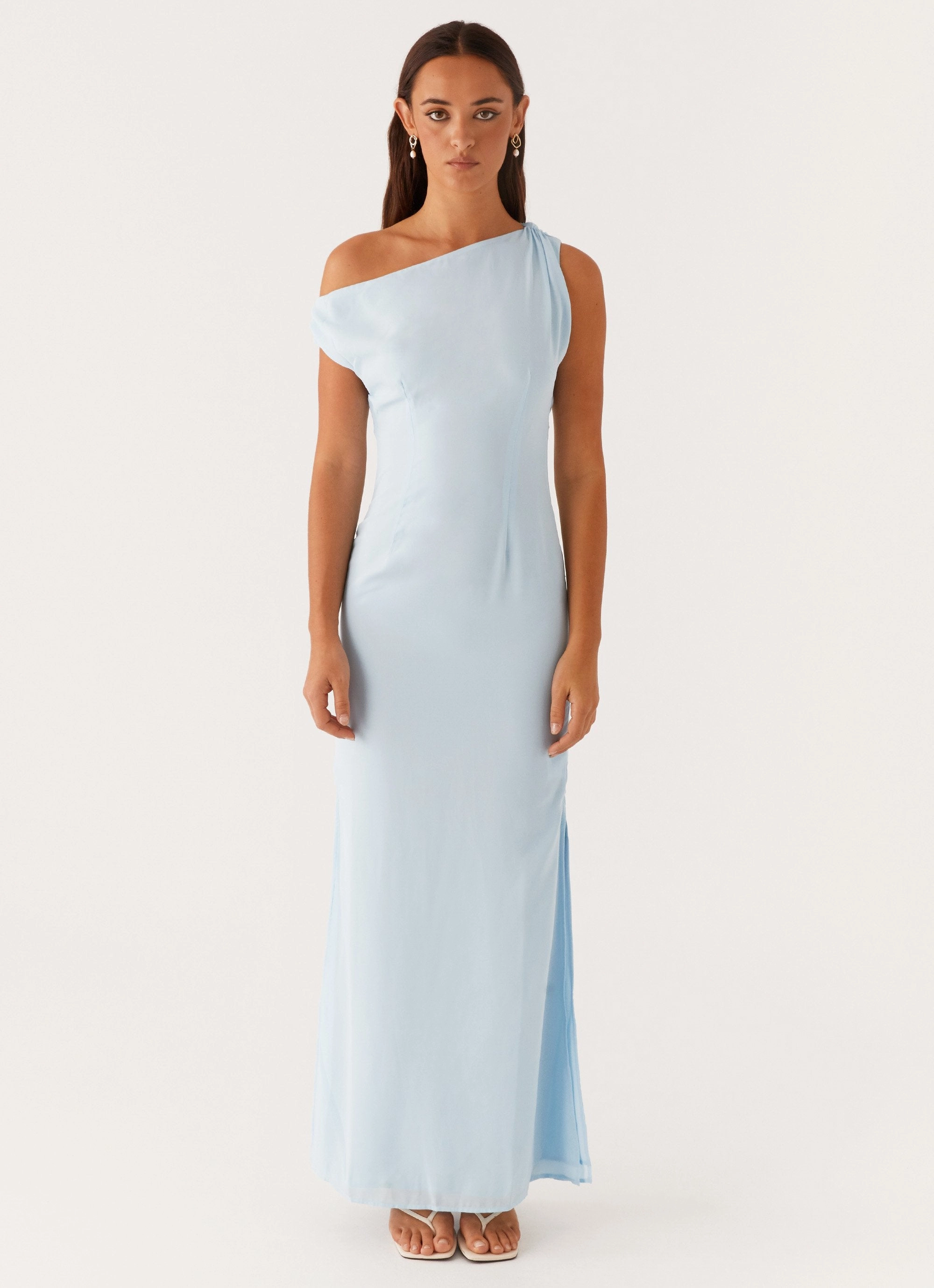 Dreamy Touch Youth Charm Dinner Date Maxi Dress - Blue