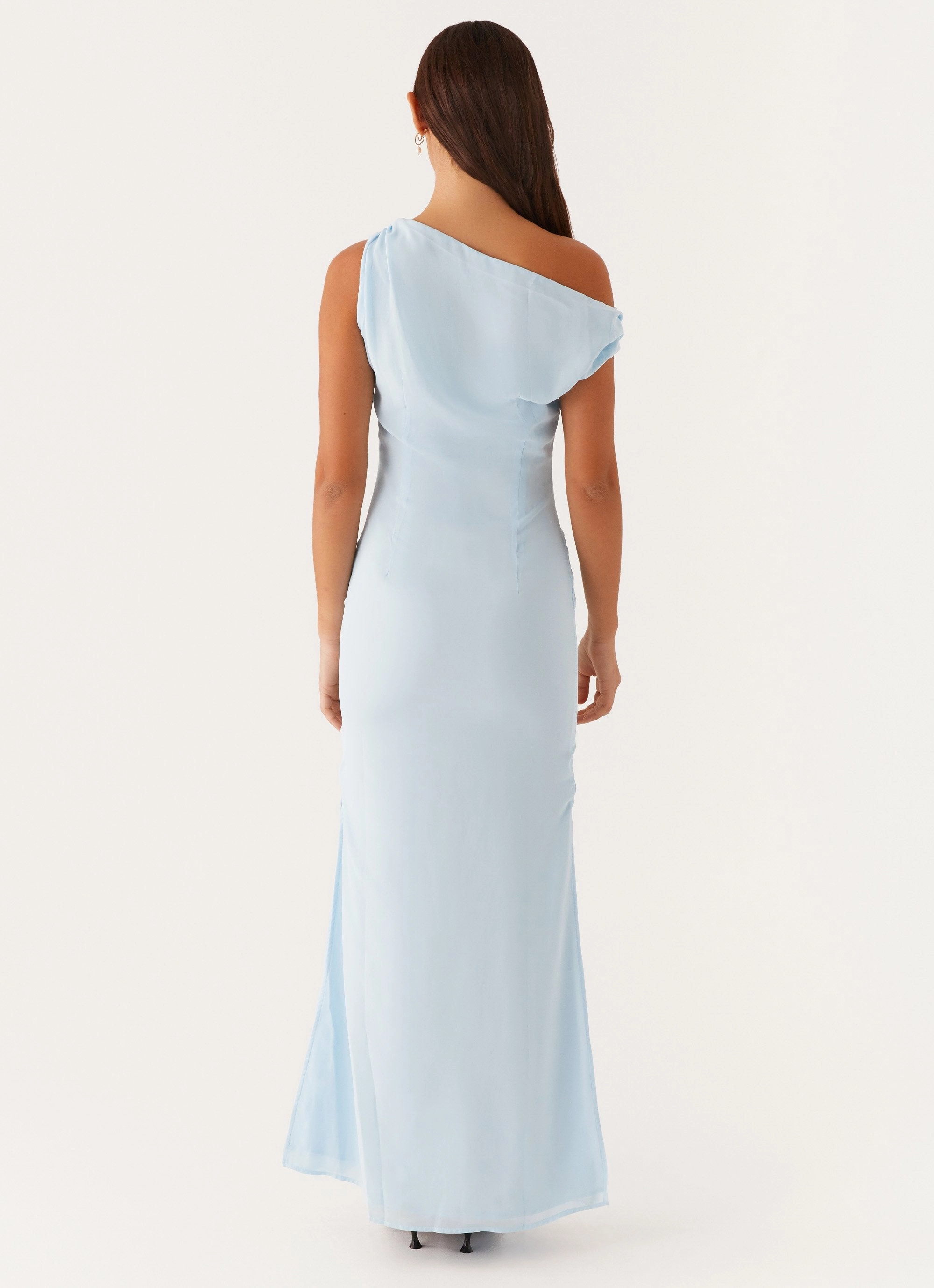 Dinner Date Maxi Dress - Blue Flattering Silhouette Wear Simple yet chic gown