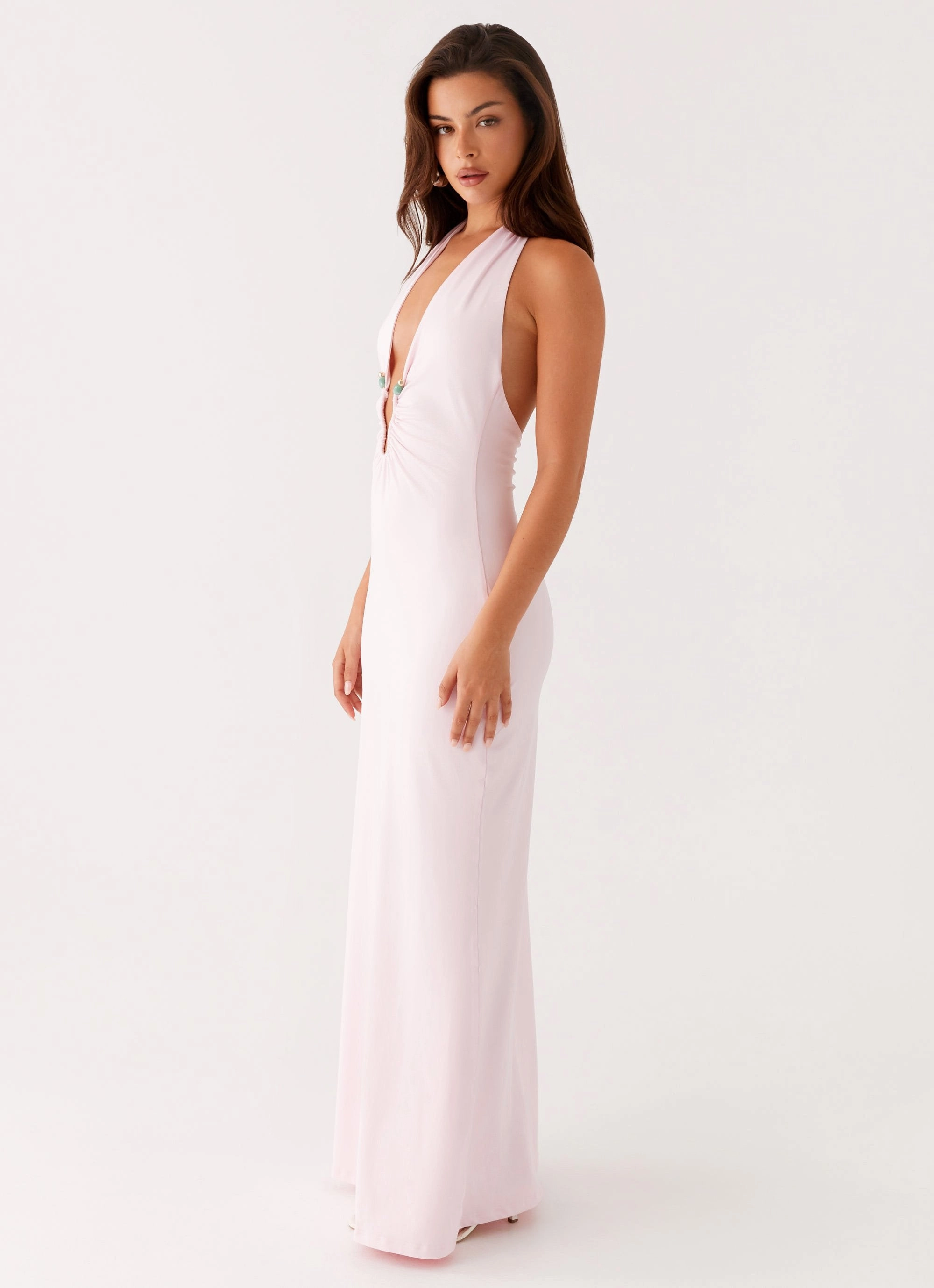 Nicola Maxi Dress - Pink Flattering Silhouette Wear Classic Tailoring