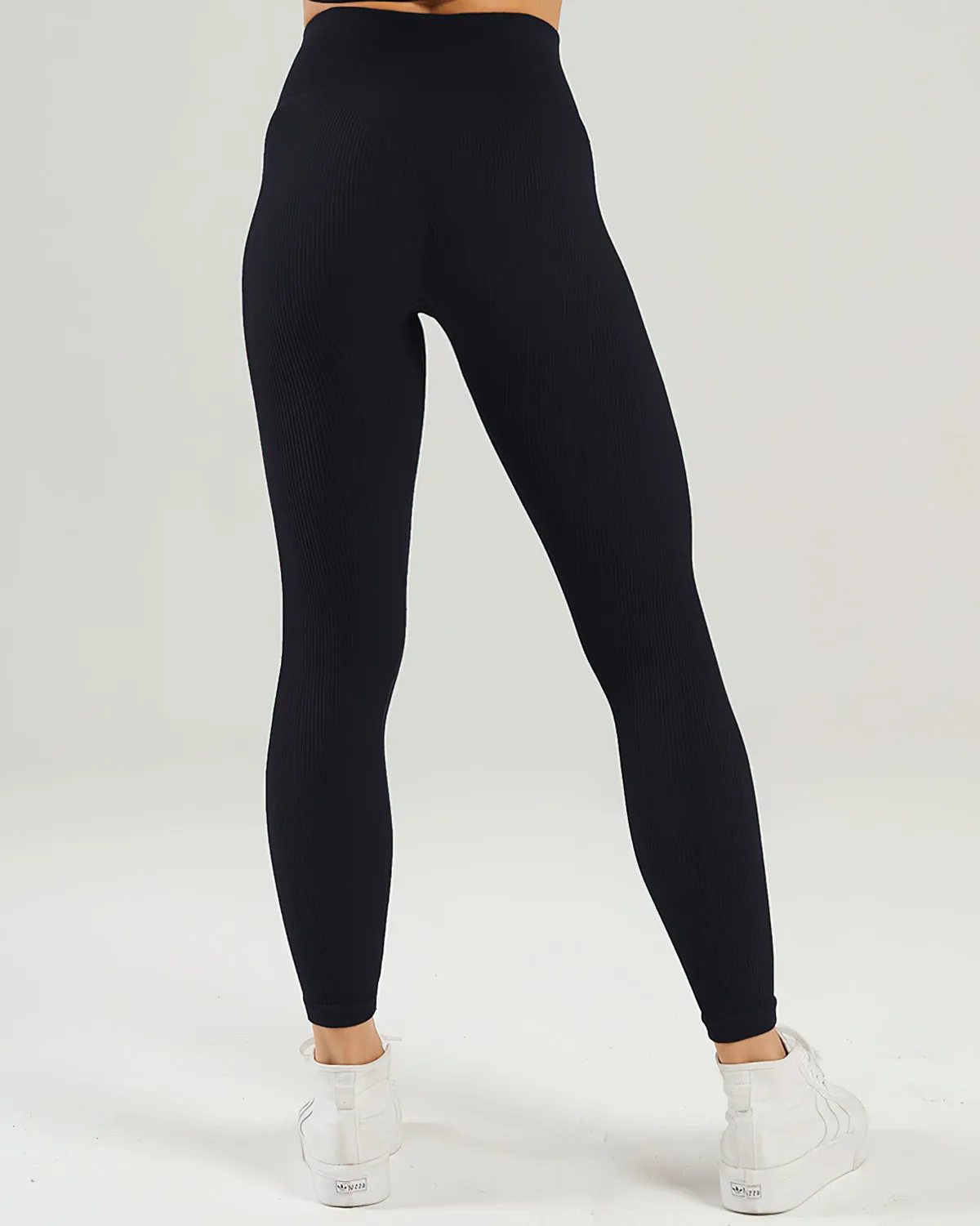 Nieve Ribbed Seamless Leggings - Black