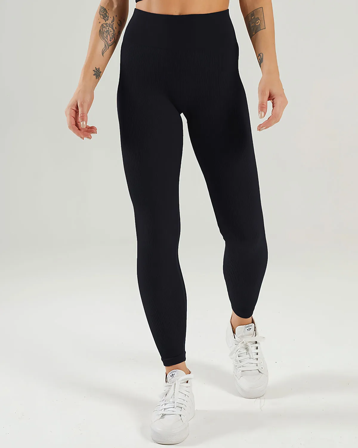 Nieve Ribbed Seamless Leggings - Black