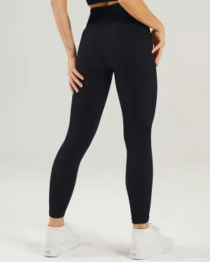 Nieve Ribbed Seamless Leggings - Black