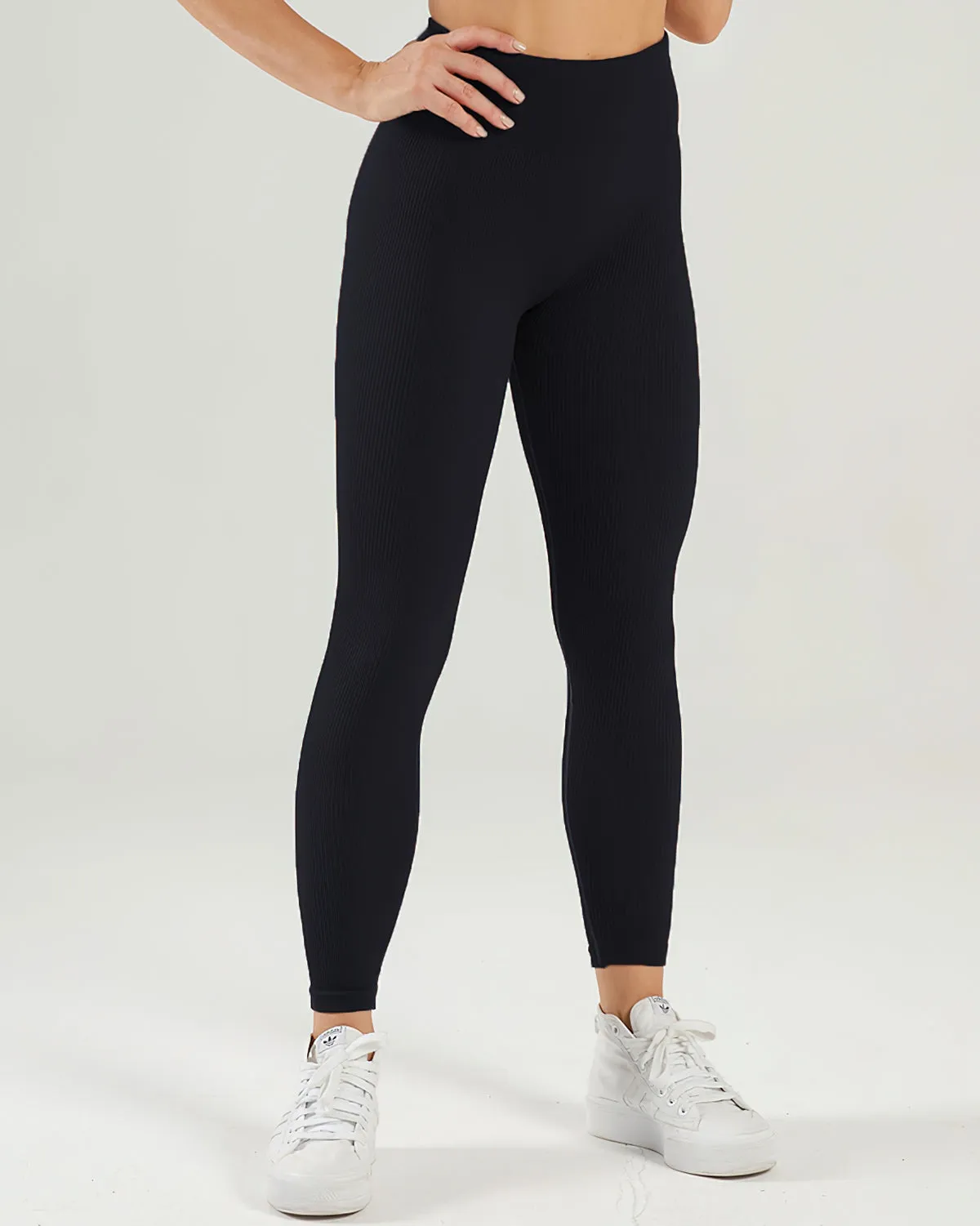 Nieve Ribbed Seamless Leggings - Black