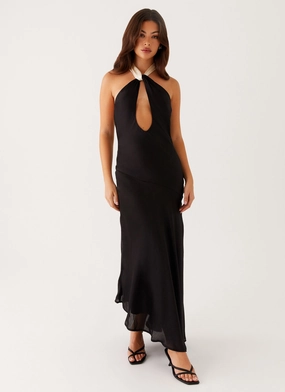 Subtle Elegance Night Owl Maxi Dress - Black