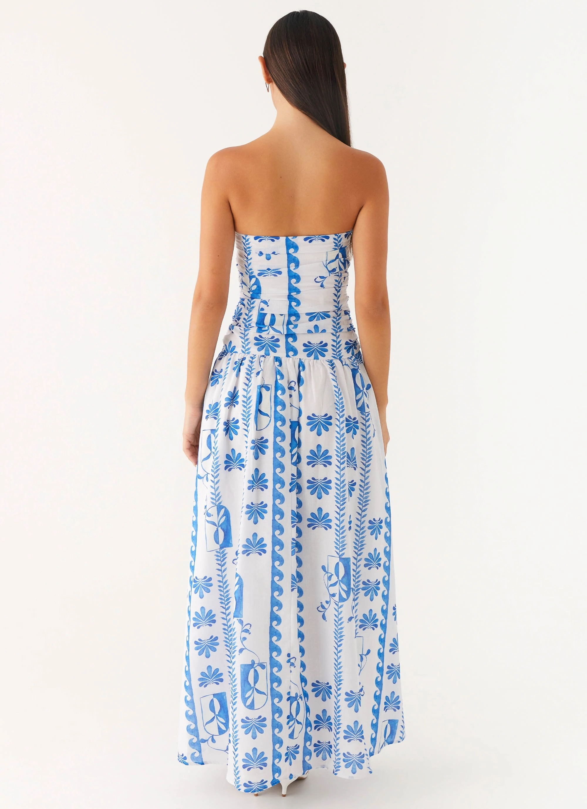 Carmel Maxi Dress - Floral Wave Abrasion-resistant Relaxed and Elegant