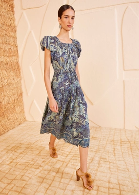 Ulla Johnson Abigail Dress Slit Detail Smocked-Detail