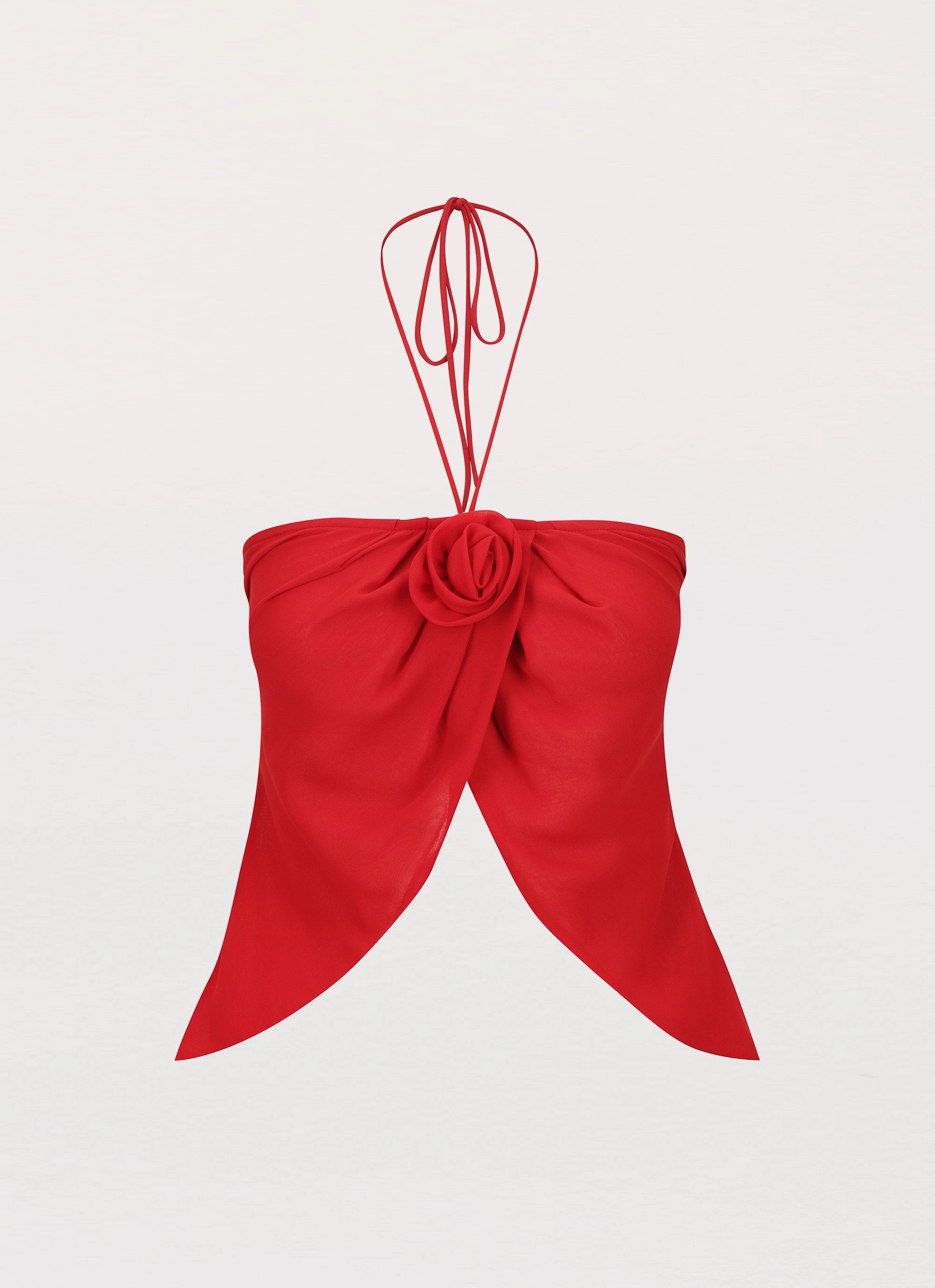 Nightfall Rose Tie Top - Rouge Red AntiBacterial Coating