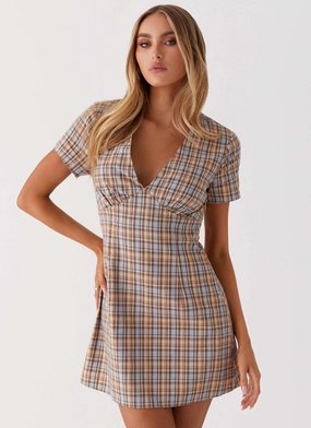 Niki Cap Sleeve Mini Dress - Check Stylish Pick