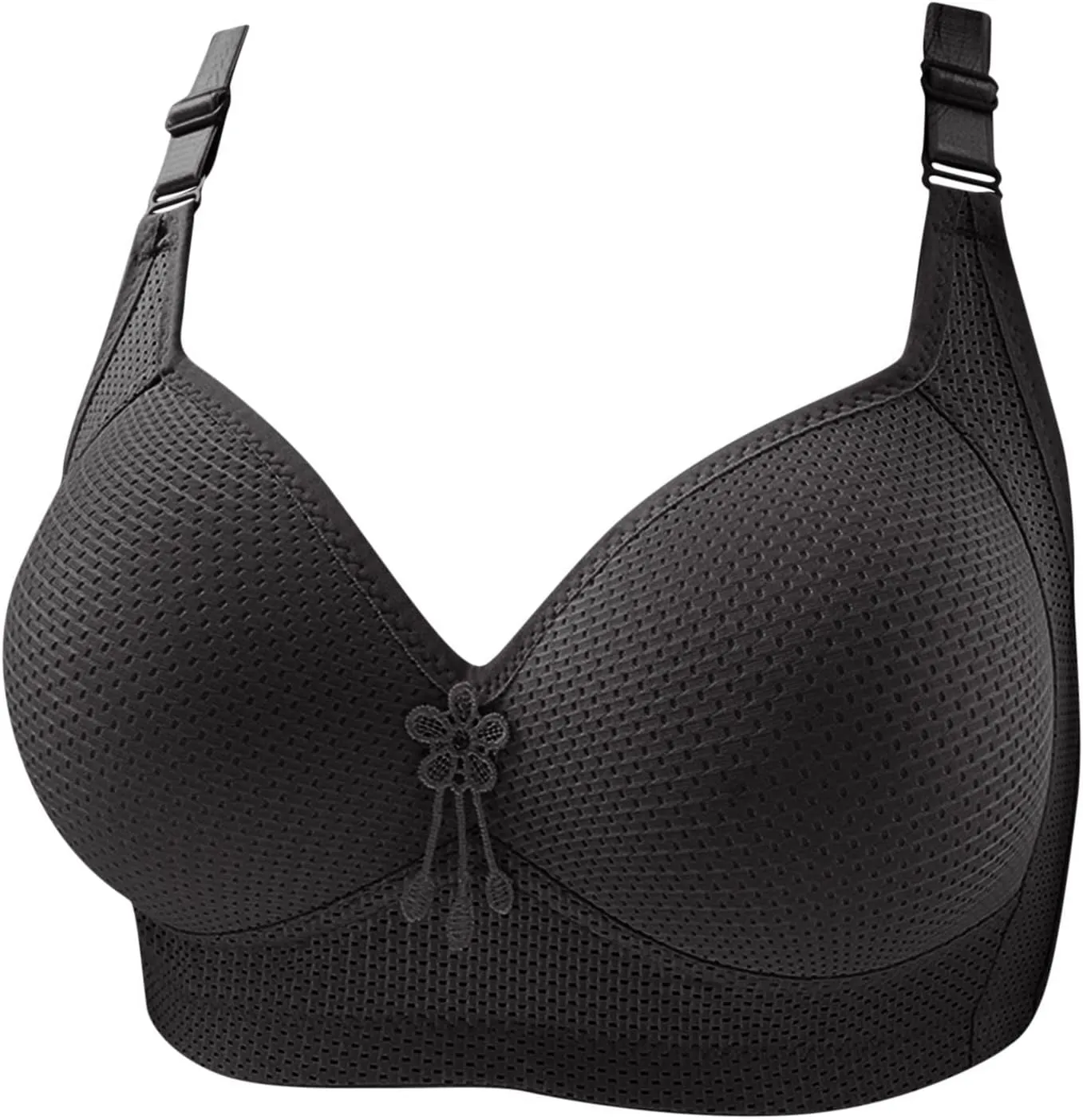 No Underwire Bras for Women Comfortable Breathable Everyday Bras Full Coverage Adjustable Strap Bralettes Cute