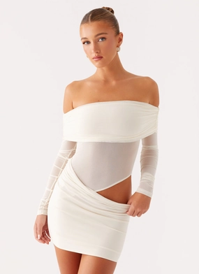No Doubt Mini Dress - Ivory Travel Ready
