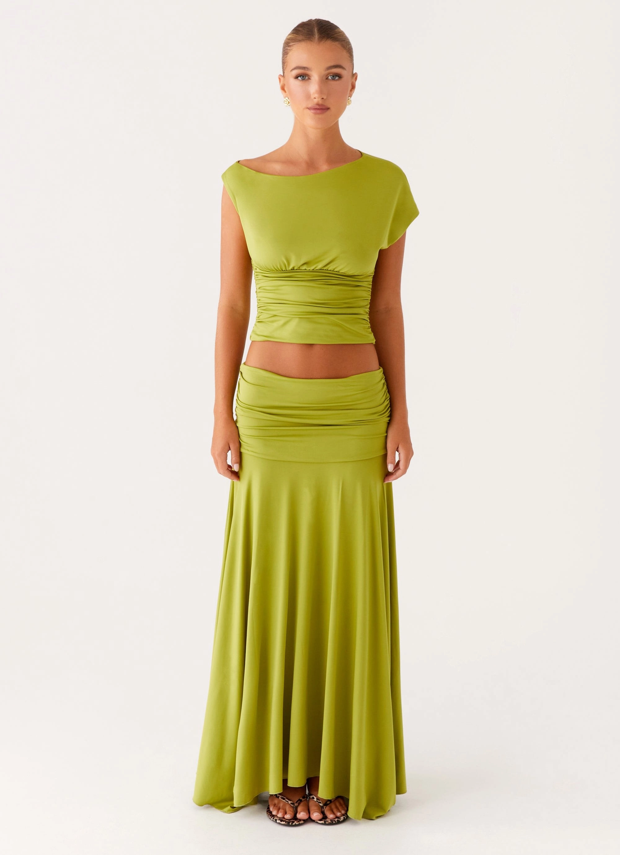 Tear Resistant Denim Shirt Liana Asymmetrical Top - Green