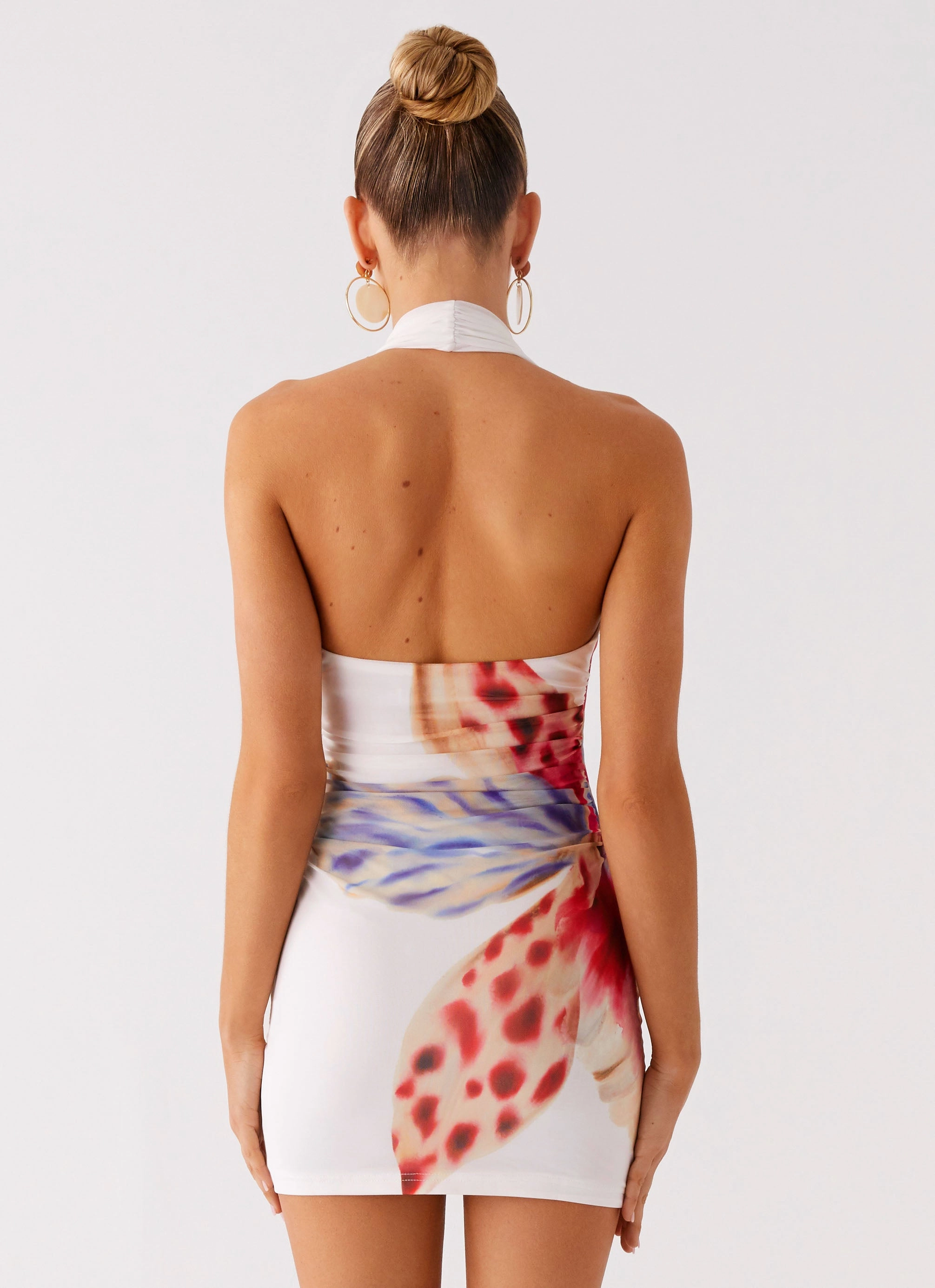 Sheer Overlay No Time Mini Dress - White Sea Bloom