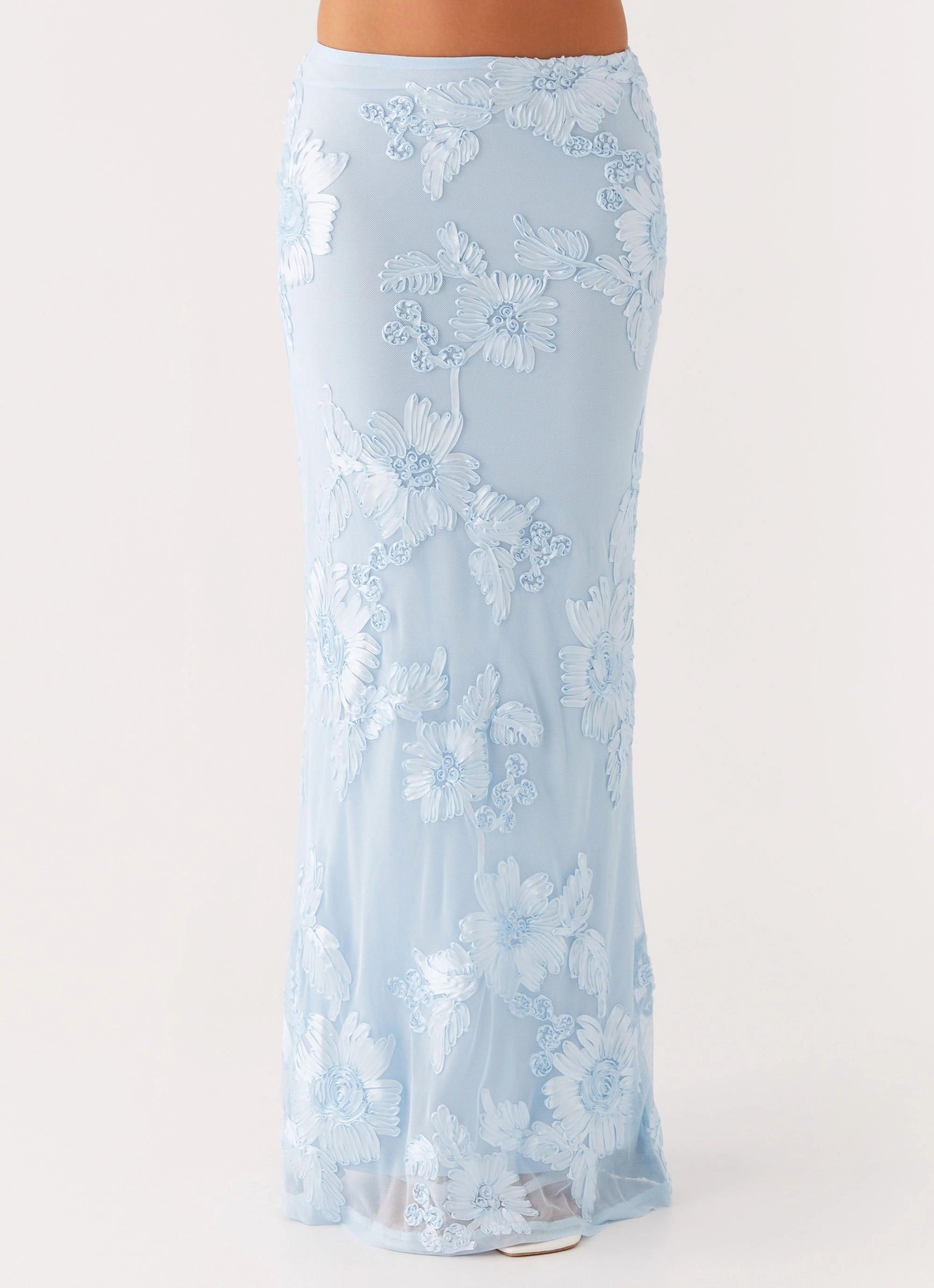 Cozy Lining Radiate Maxi Skirt - Blue