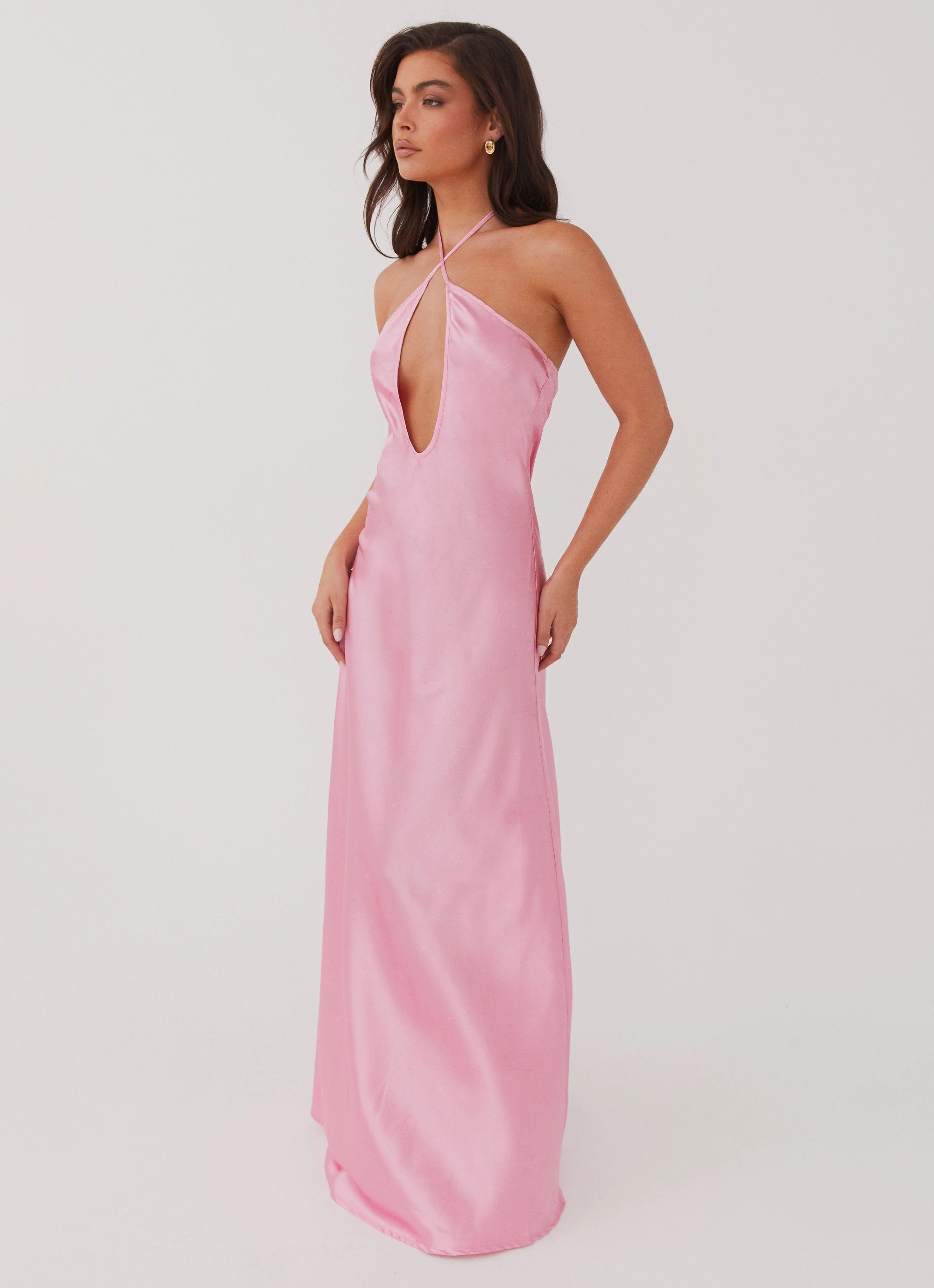 Office Glam Noir Symphony Maxi Dress - Pink