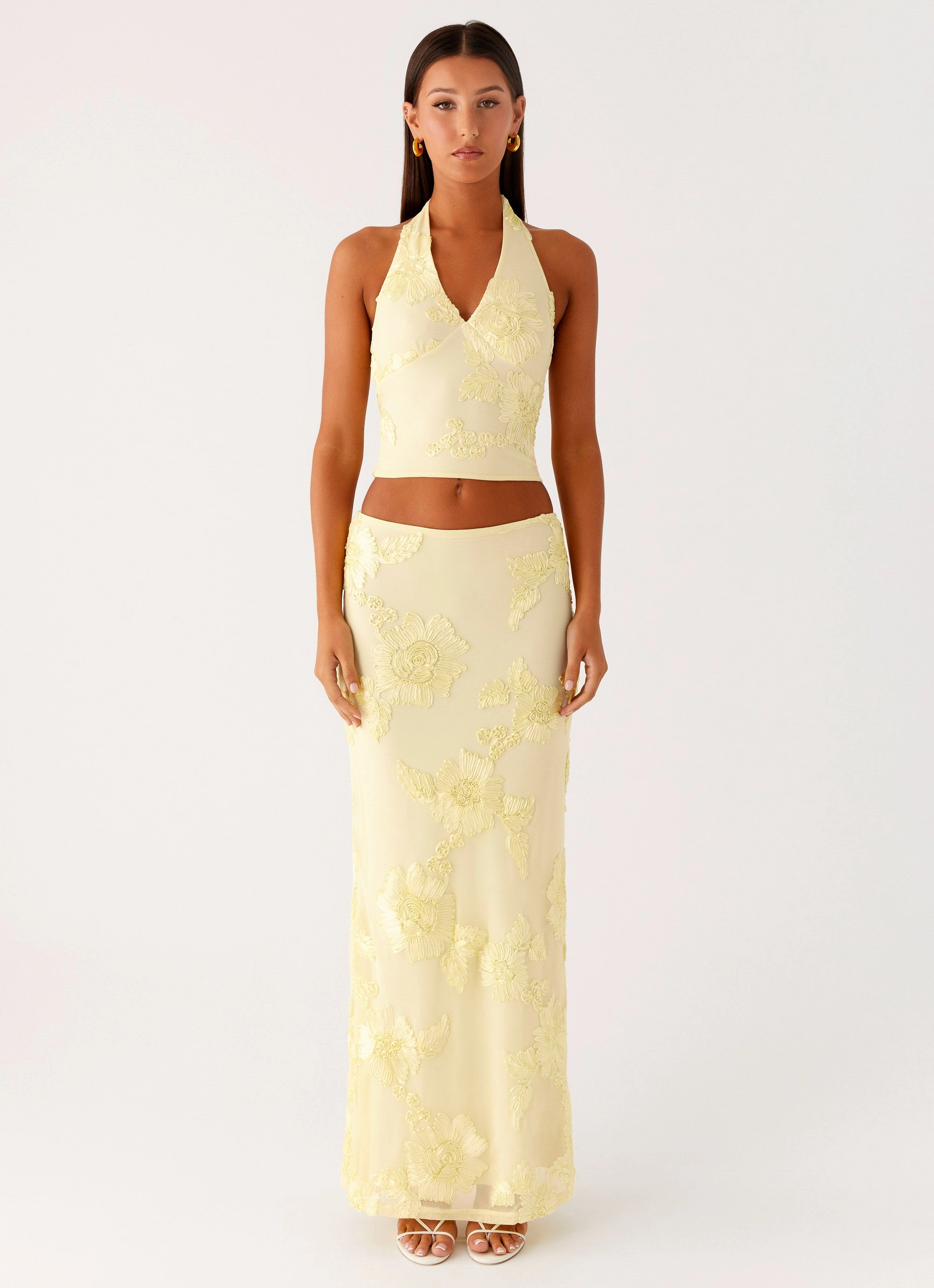 Fashionable Look Formal Look Radiate Maxi Skirt - Yellow
