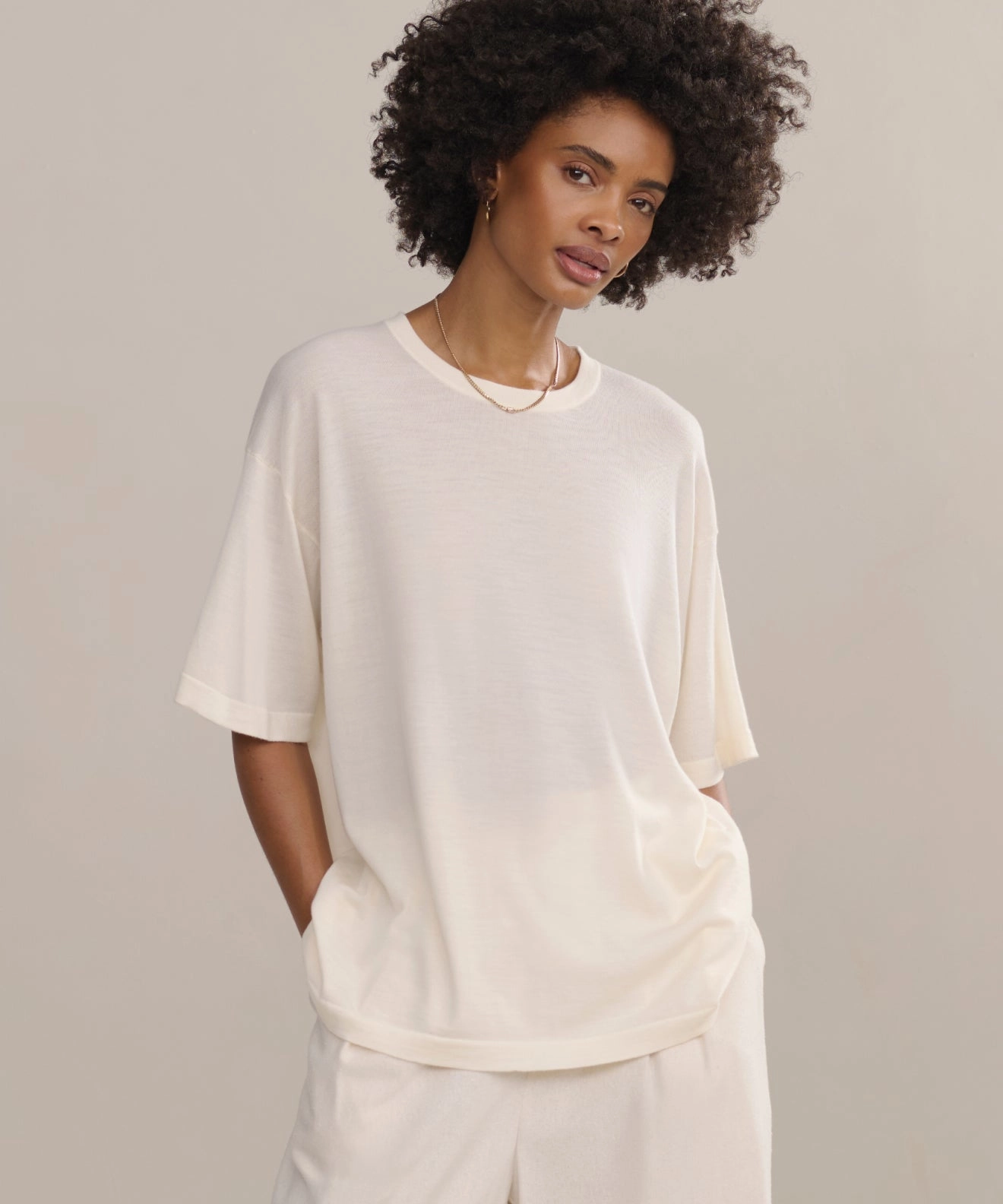 Merino Tee Ribbed Trim Details Midweight Four Way Stretch