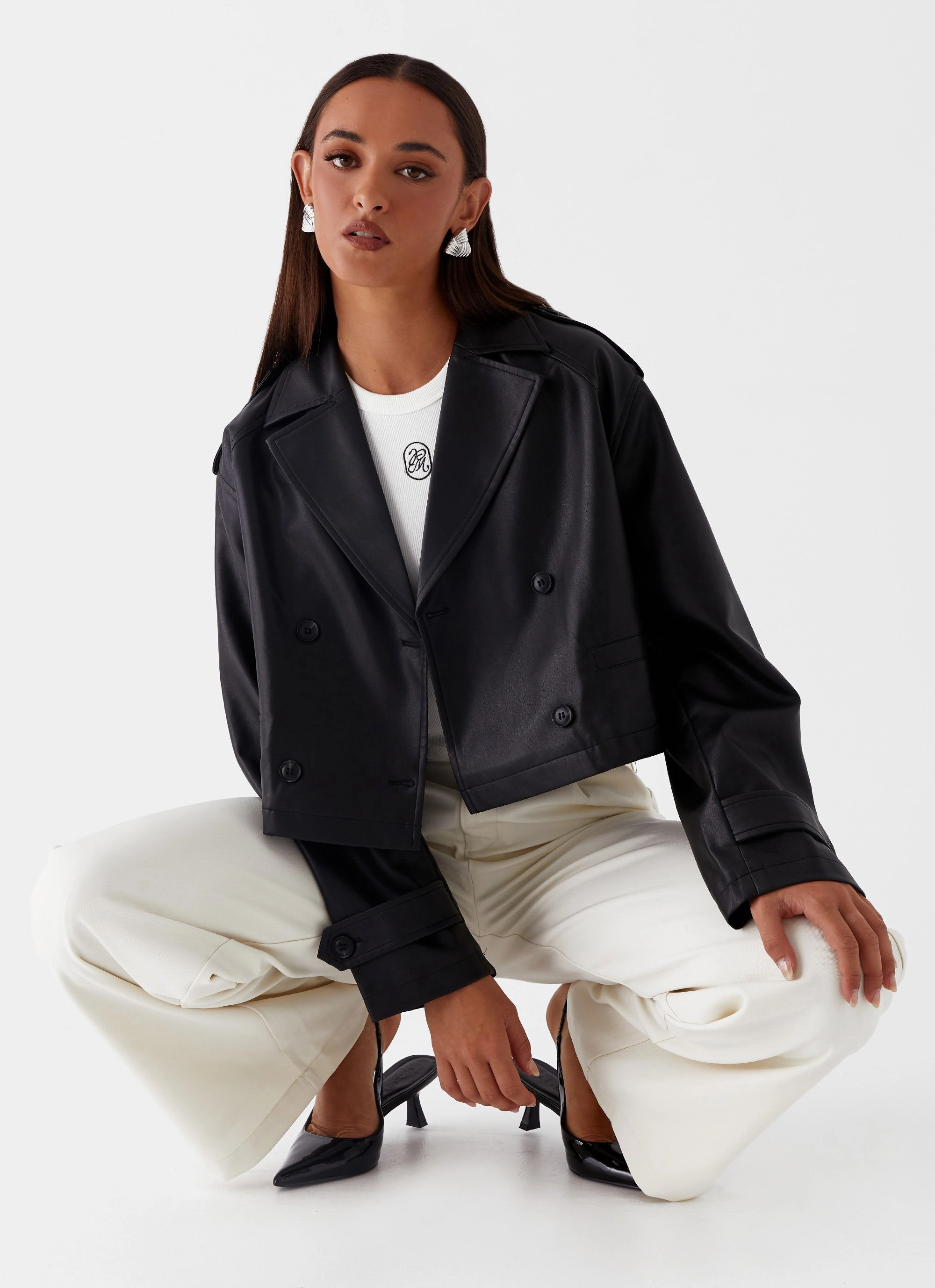 Bryson Cropped Jacket - Black Sustainable Recycled Material
