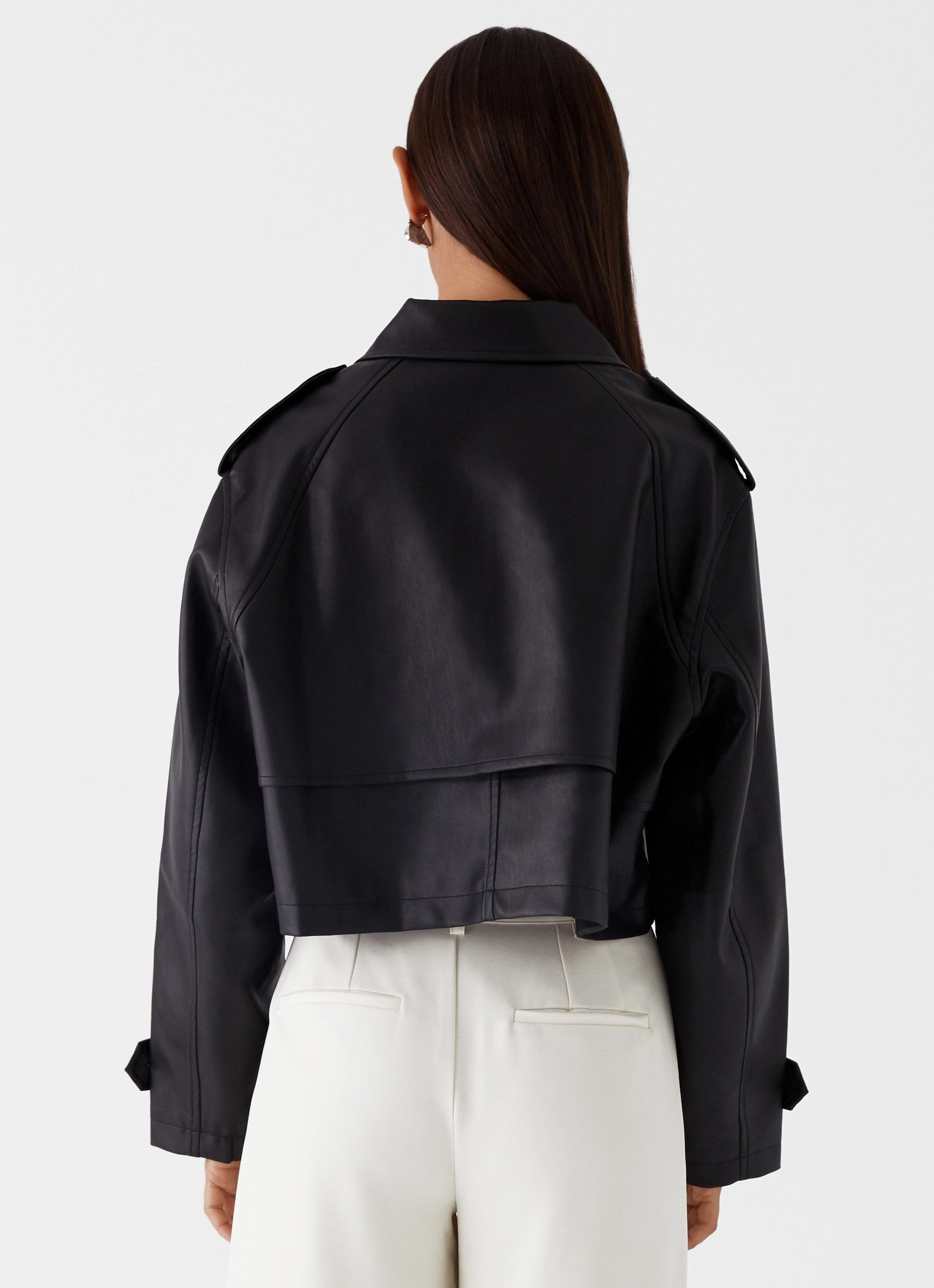 Relaxed Fit Silhouette Neutral palette Bryson Cropped Jacket - Black
