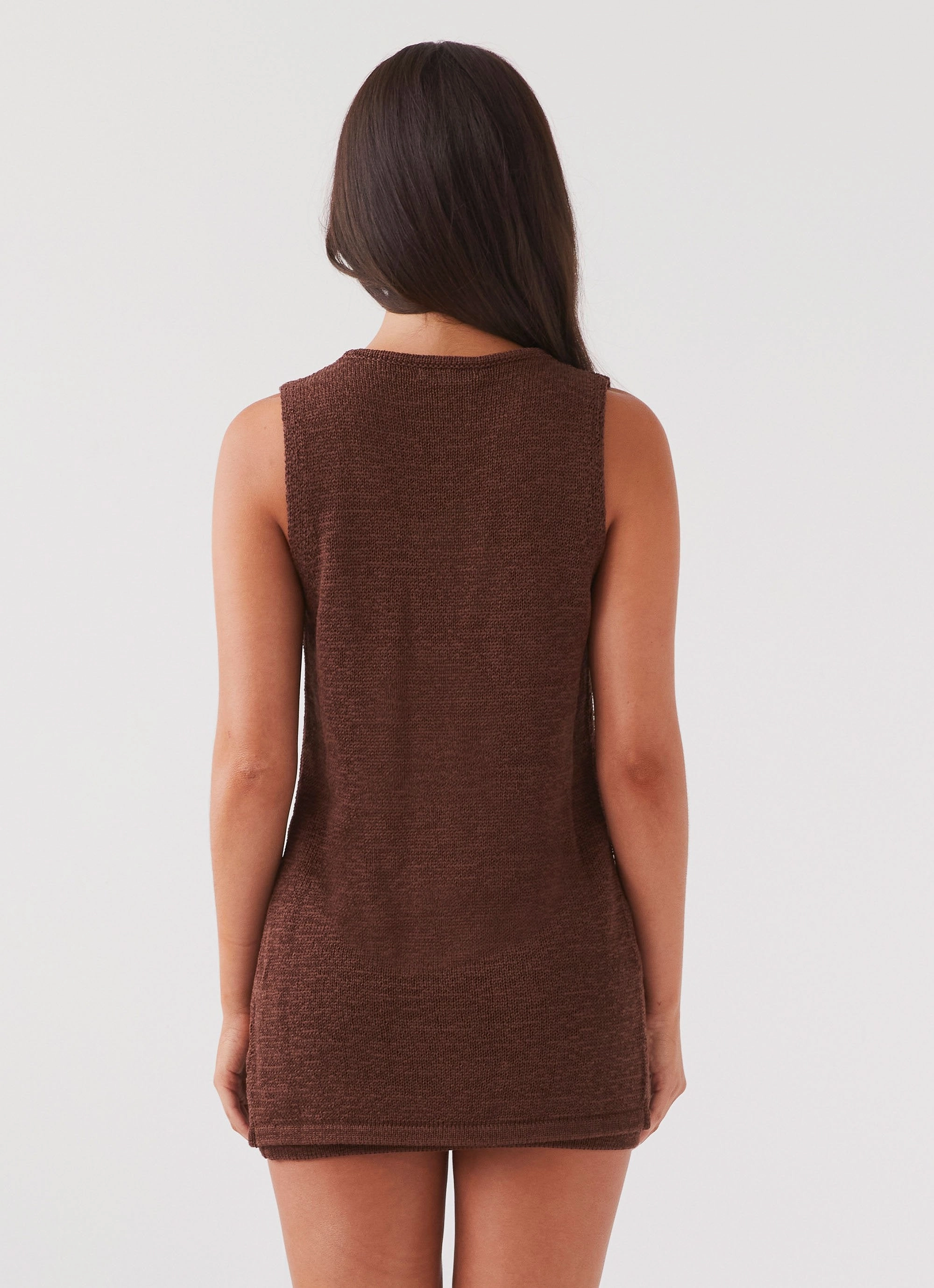 Temperature Regulating Fabric Lightweight Blouse Capri Glow Knit Top - Chocolate