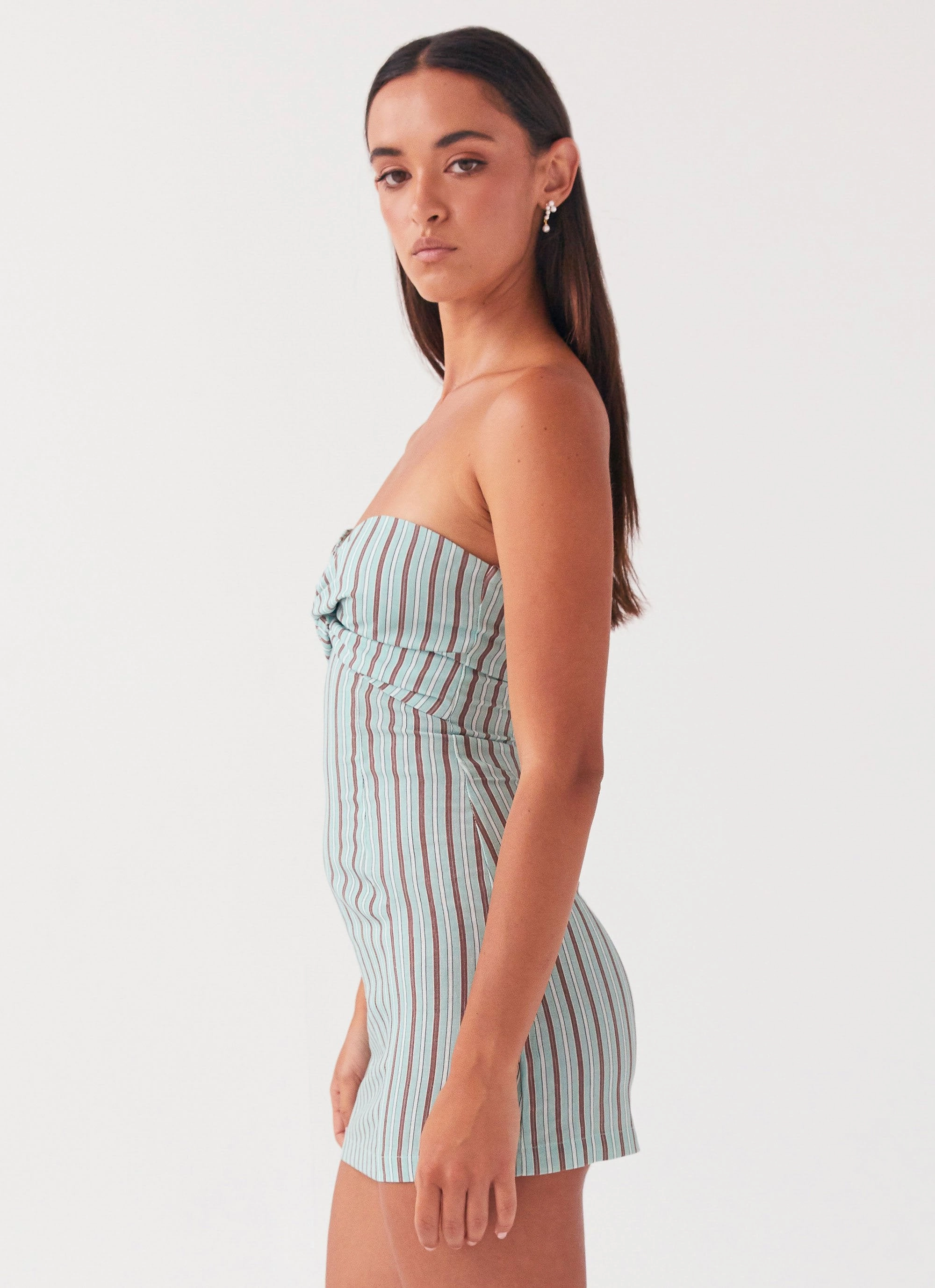 Smart Fit Wear Match Quick Noline Linen Mini Dress - Coastal Stripe
